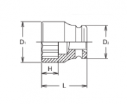 Nasadka udarowa dwunastokątna 90mm KOKEN - 2