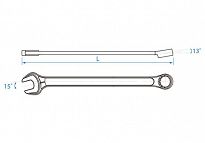 Klucz płasko-oczkowy SLIMLINE 19mm, dł. 235mm KING TONY 1062-19 - 4