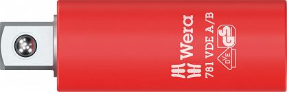 Adapter VDE 781 A/B, izolowany, 1/4", 781 A/B VDE x 3/8 x 56 mm x 1/4" WERA 05024690001