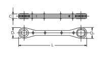 Klucz oczkowy z grzechotką 12x13mm, 6-kątny, dł. 145mm KOKEN - 2