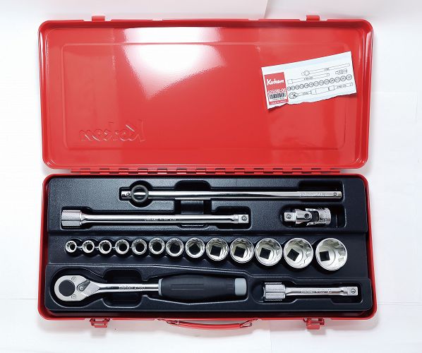 Zestaw kluczy nasadowych w kasecie 18 części KOKEN