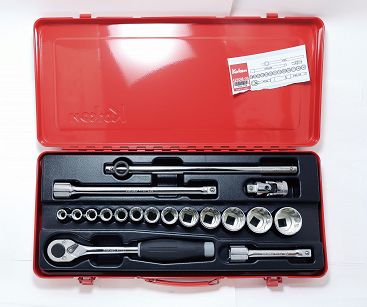 Zestaw kluczy nasadowych w kasecie 18 części KOKEN