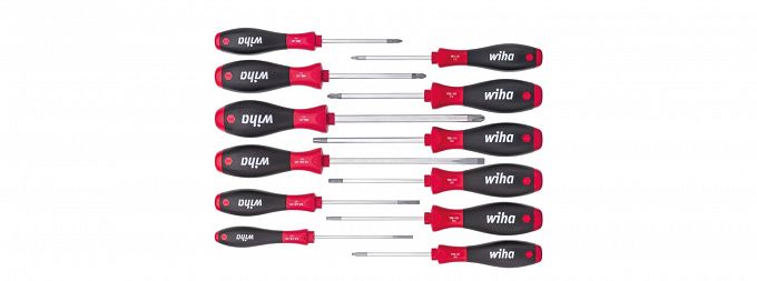 Zestaw wkrętaków śrubokrętów SoftFinish mieszany 12-cz. 41002 WIHA