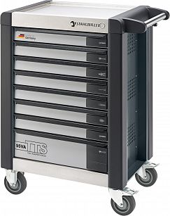 Wózek warsztatowy TTS Basic 8-szufl. antracytowy z Nakładkami; 823x497x1021mm, max obciążenie: 30kg na szufladę; 750 kg na Wózek; 7 szuflad wysokość 80mm, 1 Szuflada wysokość 160 mm 95/VA8 A STAHLWILLE 81200068