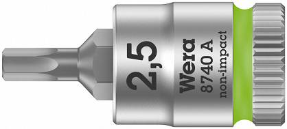 Klucz nasadowy Zyklop 1/4"  8740 A HF 2,5mm WERA 003331