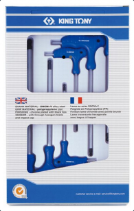 Imbusy zestaw z uchwytem "L" 6szt. 1160 - HEX / HEX Z KULKĄ 3 - 8mm KING TONY 22106MR