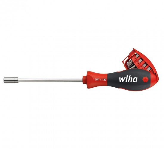 Magnetyczny wkrętak śrubokręt z magazynkiem bitów Phillips, płaski z 8 bitami, 1/4