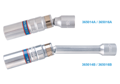 Przegubowa nasadka do świec 3/8" 14mm x 155mm 12-kąt. wkładka z metalowym klipsem KING TONY 365014B