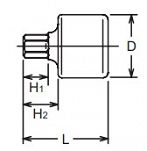 Nasadka 17mm trzpieniowa sześciokątna Inhex 25 KOKEN - 2