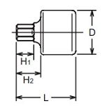 Nasadka 17mm trzpieniowa sześciokątna Inhex 25 KOKEN - 2