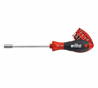 Magnetyczny wkrętak śrubokręt z magazynkiem bitów mieszany z 8 bitami, 1/4” w opakowaniu blistrowym 33007 WIHA