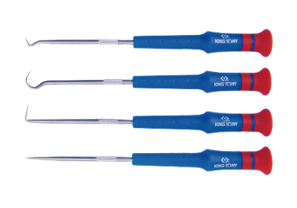 Zestaw haków precyzyjnych, 4 cz. KING TONY 30914AY
