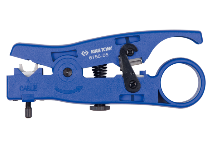 Ściągacz izolacji do przewodów sieciowych UTP/STP (2.6 - 8.0mm) i telefonicznych (RJ-45, RJ-11/12)  KING TONY 6755-05