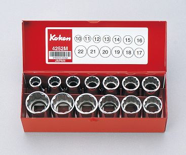 Zestaw nasadek w kasecie 13 części KOKEN