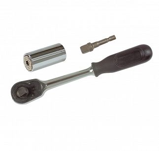 Zestaw Gripper: nasadka i adapter Sześciokątna z grzechotką 3/8" i adapterem do wkrętarki w blistrze 3-cz. 20783 WIHA