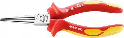 Szczypce okrągłe, długie izolowane VDE1000V L=160mm; chromowane 6524 8 160 STAHLWILLE 65248160
