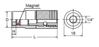 Nasadka przesuwna z magnesem 1/4