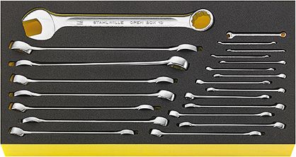 Zestaw TCS Kluczy płasko-oczkowych 3/16"-1.1/16" do skrzyni Nr 13217, 22-el TCS WT 13A/22 STAHLWILLE 96830125