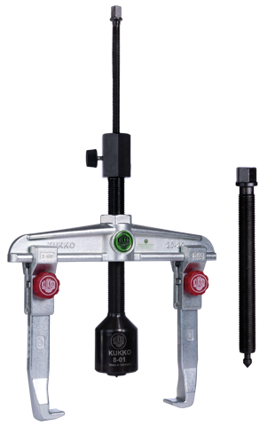 Ściągacz 2-ramienny uniwersalny z szybkoprzestawnymi ramionami i długim wrzecionem hydraulicznym KUKKO 20-20+B
