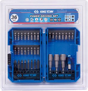 Zestaw bitów do wkrętarki 1/4" 36cz., bity HEX, TORX, PH, PZ, Płaskie, Nasadowe KING TONY 1036MR