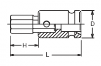 Nasadka z bitem imbus 19mm, mocowanie 3/4
