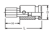 Nasadka z bitem imbus 19mm, mocowanie 3/4