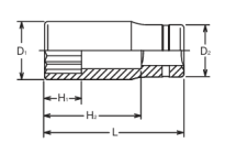 Nasadka dwunastokątna, długa 12x55mm KOKEN - 2