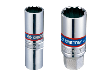 Nasadka do świec 3/8" 18mm x 63mm 12-kąt. wkładka gumowa KING TONY 36B018