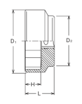 Nasadka krótka 6-kątna do nakrętek kół 41x28mm KOKEN - 2