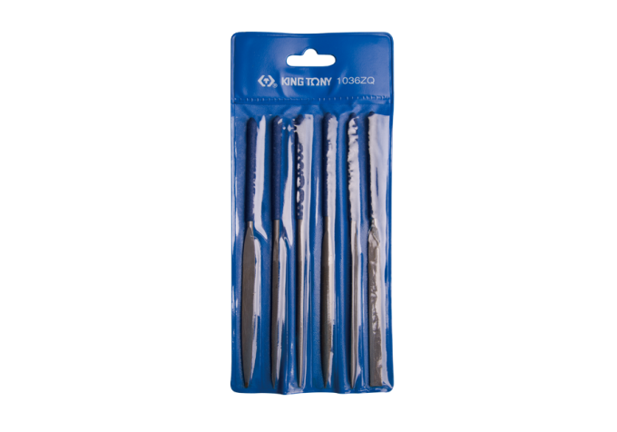 Zestaw pilników do metalu 160mm 6 szt. drobnoziarniste, różne profile, etui KING TONY 1036ZQ