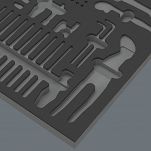 Wkładka piankowa 9853, przeznaczona do przechowywania narzędzi serwisowych Kraftform Kompakt Set 1, bez narzędzi, 344 x 30 x 392 mm WERA 05137353001 - 3