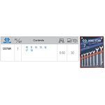 Zestaw kluczy płasko-oczkowych 7 cz. 10 - 19 mm, etui KING TONY 1207MR - 2