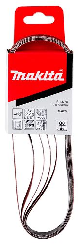 Taśma szlifierska 9x533mm K80 5szt. P-43278