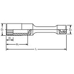 Nasadka 11mm dwunastokątna przedłużona 250 KOKEN - 2