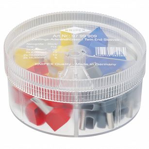 Zestaw w pudełku z tulejkami kablowymi izolowanymi KNIPEX 97 99 909