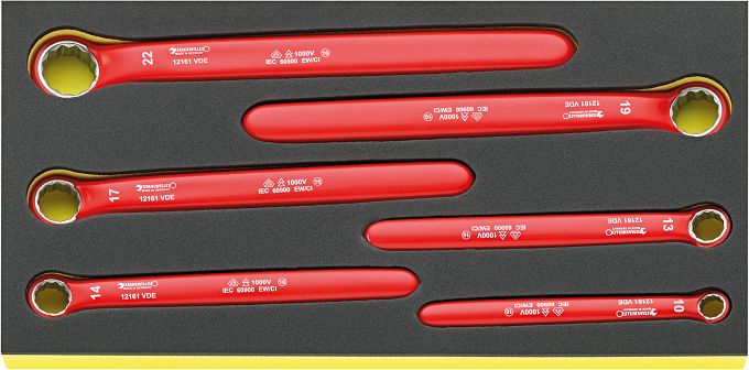 Zestaw TCS Kluczy oczkowych, jednostronnych, 6-elementowy, izolowane 1000V VDE TCS 12161 VDE STAHLWILLE 96830045