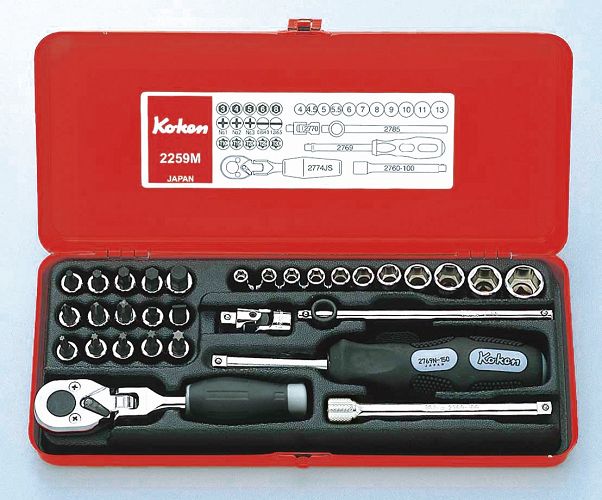 Zestaw kluczy nasadowych w kasecie 31 części KOKEN