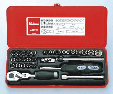 Zestaw kluczy nasadowych w kasecie 31 części KOKEN