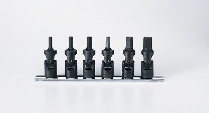 Zestaw nasadek 5mm-12mm trzpieniowych sześciokątnych Hex łamanych KOKEN