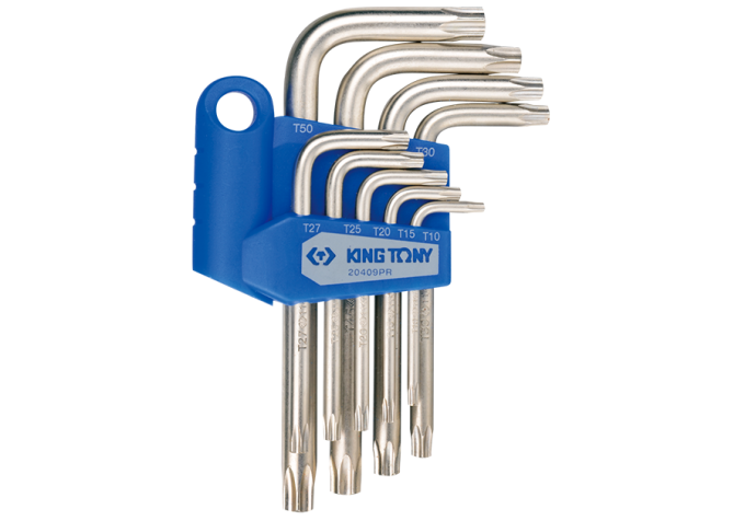 Zestaw imbusów 9 szt. 1147 - Torx z otowrem T10 - T50 KING TONY 20409PR
