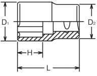 Nasadka 25mm sześciokątna Surface Drive KOKEN - 2
