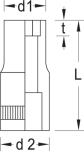 Klucz nasadkowy 1/4