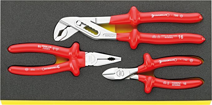 Zestaw TCS szczypiec, 3-elementowy, izolowane 1000V VDE TCS 6501/6551/6600 VDE STAHLWILLE 96830039