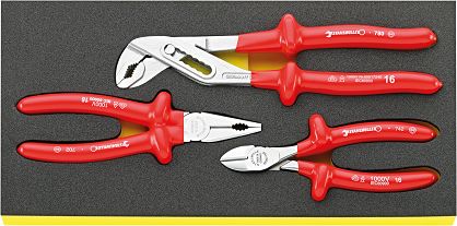 Zestaw TCS szczypiec, 3-elementowy, izolowane 1000V VDE TCS 6501/6551/6600 VDE STAHLWILLE 96830039