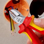 Zestaw kombinerki izolowane uniwersalne 03 06 160 + szczypce tnące boczne 70 06 160+nóż do izolacji 98 55 KNIPEX 145540 - 8