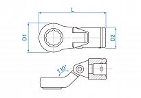 Klucz nasadowy przegubowy 3/8