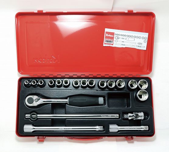 Zestaw kluczy nasadowych w kasecie 20 części KOKEN