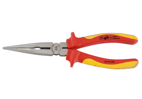 Szczypce uniwersalne wąskie, proste, izolowane 200mm KING TONY 6318-08A