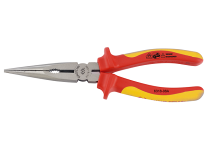 Szczypce uniwersalne wąskie, proste, izolowane 200mm KING TONY 6318-08A