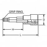 Nasadka 12mm trzpieniowa sześciokątna Inhex Grip Ring 100 KOKEN - 2